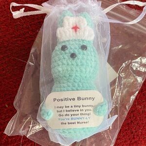 Positive Bunny Nurse gift crochet stress ball design new